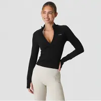 ICANIWILL Define Seamless Invisible 1/2 Zip LS Black