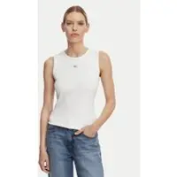 Calvin Klein Jeans Sl Woven Label 2X2 Baby Rib Cuto - White - XXS