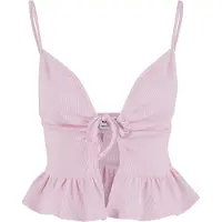 Urban Classics Waffle Pique Ruffle Hihaton T-paita