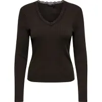 ONLY Onlsara Sharai L/S V-Neck Top Jrs Noos - Brown - XS