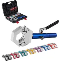 Vevor hydrauliletkun puristin, Hydra-Krimp AC-letkun puristinsarja 7 puristimella, napsautettava, integroitu manuaalinen hydraulisten ilmastointiletkujen puristustyökalu auto- ja ilmastointilaitteiden