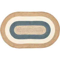 Dixie Elin striped ovaali juuttimatto 92x150 cm Horizon blue, ovaali, 92x150 cm