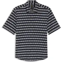 BOSS for man. 50559628 Shirt Regular Fit poplin navy print (L), Casual, Cotton, Short sleeve