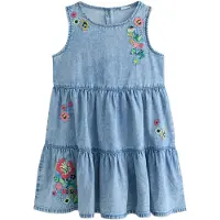 Next Mekko sininen denim / vaaleanvihreä / vaalea pinkki / grenadiini