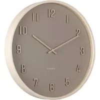 Karlsson Wall Clock Nervadura Soft Brown W. Light Wood - Beige - Ø 40.8 CM