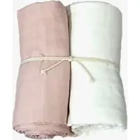 Mini Dreams Musliiniviltti 2-pack, Valkoinen/Vaaleanpunainen