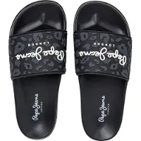 Pepe Jeans for woman. PLS700004 Slider Flip Flops Leo black (40), Flat, None, Casual