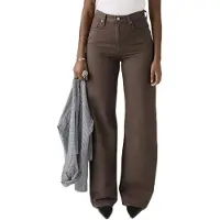 Levi's for woman. A6081-0083 Ribcage Wide Leg brown jeans (27/32), Casual, Linen
