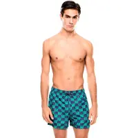 EA7 for man. 7M001677_AF21252 Water Sports swimming costume green, blue (M), Casual, Beachwear, Polyester