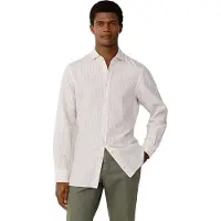 Hackett Summer Stripe Linen Pitkähihainen Kauluspaita