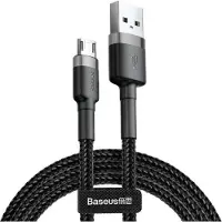 Baseus Cafule USB-Micro USB -kaapeli 2.4A 1m (Harmaa-Musta)
