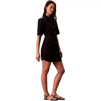 Calvin Klein Jeans Short Sleeve Shirt Dress Rinse - Navy - XS