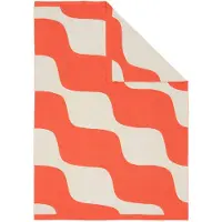 Marimekko Taifuuni viltti Off white-oranssinpunainen, 140x180 cm