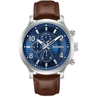 Timberland Driscoll Stainless Steel Case Blue Dial Brown Leather Strap Naisten Kello