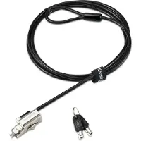 Kensington Universal 3-in-1 2.0 avaimellinen kannettavan tietokoneen lukko, SK, 1,8 m, , Avain, Hiiliteräs, Musta (K63390S)