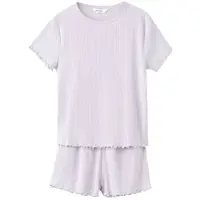 Mango Short Ribbed Pyjama - Purple - 7-8