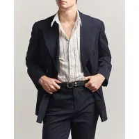 Gant Tonal Pinstriped Suit Blazer Evening Blue