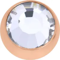 Wildcat Fine Threaded Jewelled Ball - Koristeosa - Valkoinen, 2,5 mm, 1,2 mm, Ruusukultainen metalli