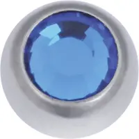 Wildcat Faceted Jewelled Ball - värilliset korukivipallot - Caprin sininen, 3,0 mm, 1,0 mm, Hopeinen metalli