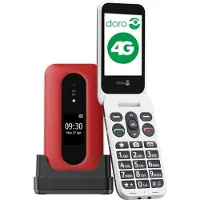 Doro Leva L30, Simpukka, Yksittäinen SIM, 7,11 cm (2.8"), 2 MP, 1150 mAh, Punainen, Valkoinen