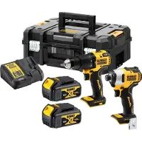 DeWalt Työkalusarja DCK2062M2T-QW(DCD709 + DCF809); 18 V; 2x4,0 Ah akku