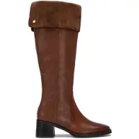 Carmela for woman. 16269101-CAMEL Leather Boots 162691 brown (37), 3 to 5 cm, Zip, Casual, Classic
