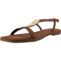 Carmela for woman. 16329001-CAMEL Leather Sandals 163290 brown (36), Flat, Buckle, Casual, Classic