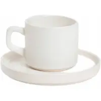 Homla Kuppi aluslautasella FAMELIO White, 200 ml