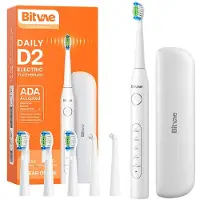 Bitvae Sonic toothbrush with tips set and travel case D2 (white)