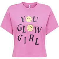 Kids Only Kogannbel-Smile Life Ss Tee Ot Jrs - Pink - 122-128