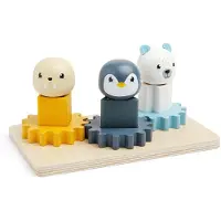 Bigjigs Wooden Gears Puzzle North Pole - 10 pcs.
