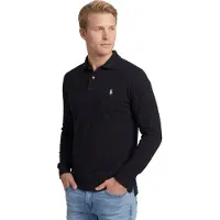 Ralph Lauren for man. 710680790045 Custom Slim Fit pique polo shirt black (XL), Casual, Cotton, Long sleeve