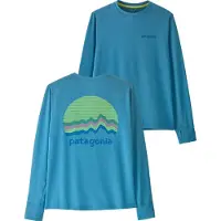 Patagonia Kids' Long Sleeved Capilene Silkweight T-Shirt Ridge Rise Moonlight: Shore Blue L
