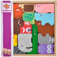 Eichhorn Wooden Animal Shapes in Wooden Box 14 pcs.
