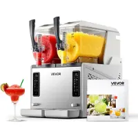 Vevor -jäähilekone, 3 litran / 100 unssin x 2 säiliön jäähilekone kotiin, ei tarvitse jäätä jäädytettyjen juomien valmistaja, margarita-kone itsepuhdistuksella, jäädytettyihin margaritoihin, frappékin,