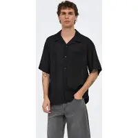 Only & Sons Onslaurence Linen Resort Collar Ss Noos - Black - XS