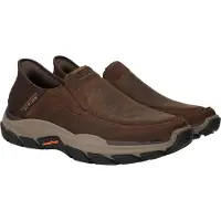 SKECHERS for man. 204810 Leather Slip-ins RF Respected Elgin Slippers brown (46), Flat, None, Casual