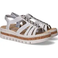 Rieker Ladies' Sandals V4918-90 Silver/Platinum - Silver - 40