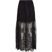 ROUGE EDIT Rouleya Hw Maxi Skirt - Black - XL