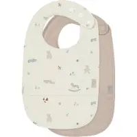 Cam Cam Copenhagen Bib W/ Pocket, 2-Pack - Blueberries - Beige - ONE SIZE