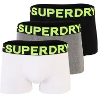 Superdry Bokserishortsit meleerattu harmaa / neonvihreä / musta / valkoinen