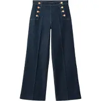 Mango Wide-Leg Jeans With Side Buttons - Gold - 32