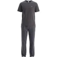 Dagi Pitkä pyjama tummanharmaa / burgundin punainen / musta