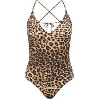 Lindex Swimsuit With Padded Cups - Beige - M