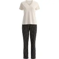 Dagi Pyjama tummanruskea / valkoinen