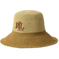 Ralph Lauren Two-Tone Crocheted Straw Bucket Hat - Beige - ONE SIZE