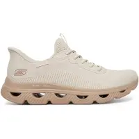 SKECHERS for woman. 117629 Slip-ins Bobs Sport Arc Waves beuge slippers (40), Beige, Flat, Laces, Casual