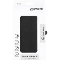 Essentials – iPhone 14 Pro PU wallet, detach, 3 card,Black (1110836)