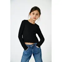 Kids Only Kognella L/S O-Neck Top Jrs Noos - Black - 122-128