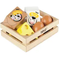 Tidlo Wooden Eggs and Milk in a crate